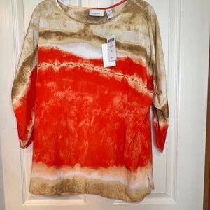 Chico's Desert Sun Arianna Top in Prometheus Orange, Size Chico's 1 - NWT!!